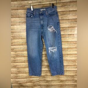 Levi’s ‘94 Baggy Jeans High Rise Distressed Light Wash Blue Denim Jeans Size 29